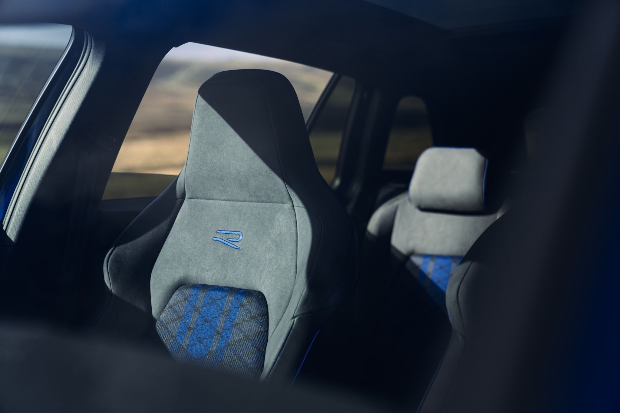 Close up view of a volkswagen golf r estate seats