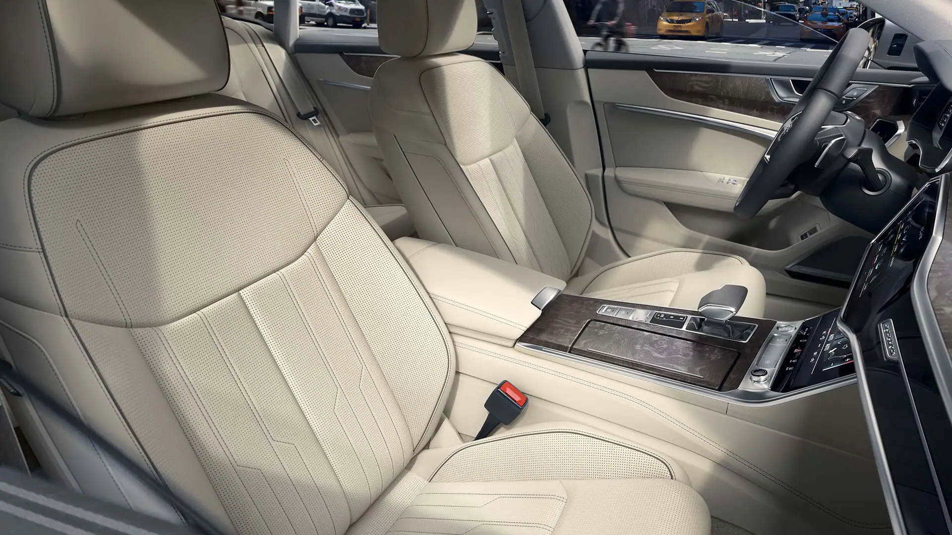 Audi A7 Sportback front seats in cream