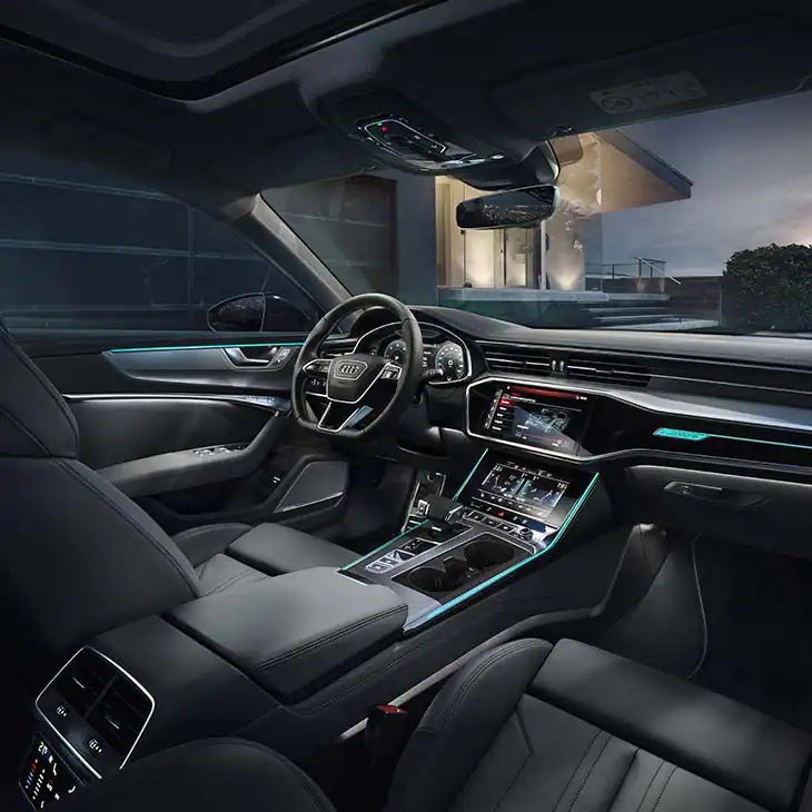 Audi A6 Avant interior in the dark