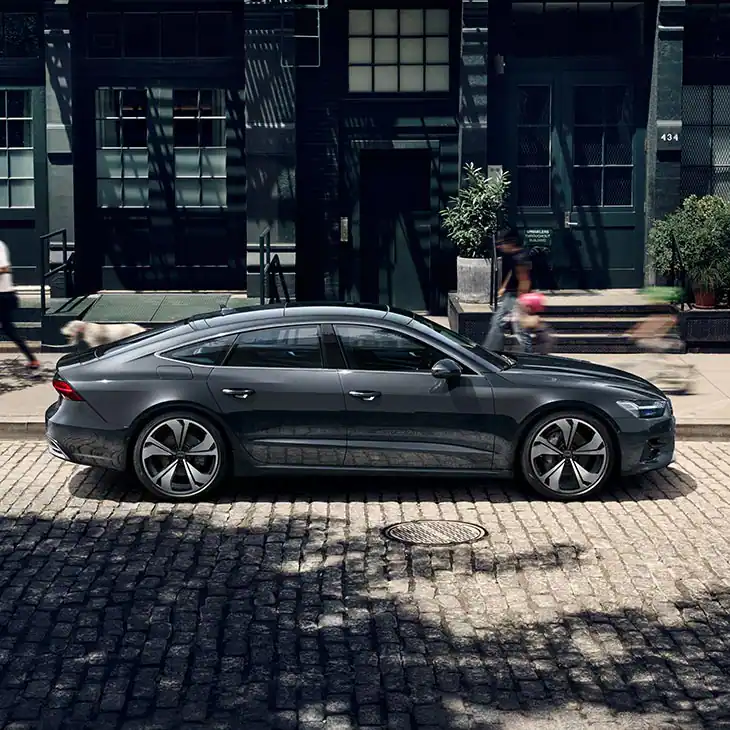 Audi A7 Sportback parked at the side of the road