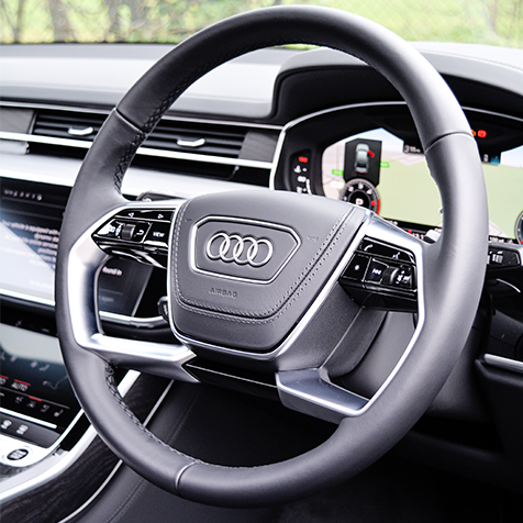 Audi A8 interior steering wheel