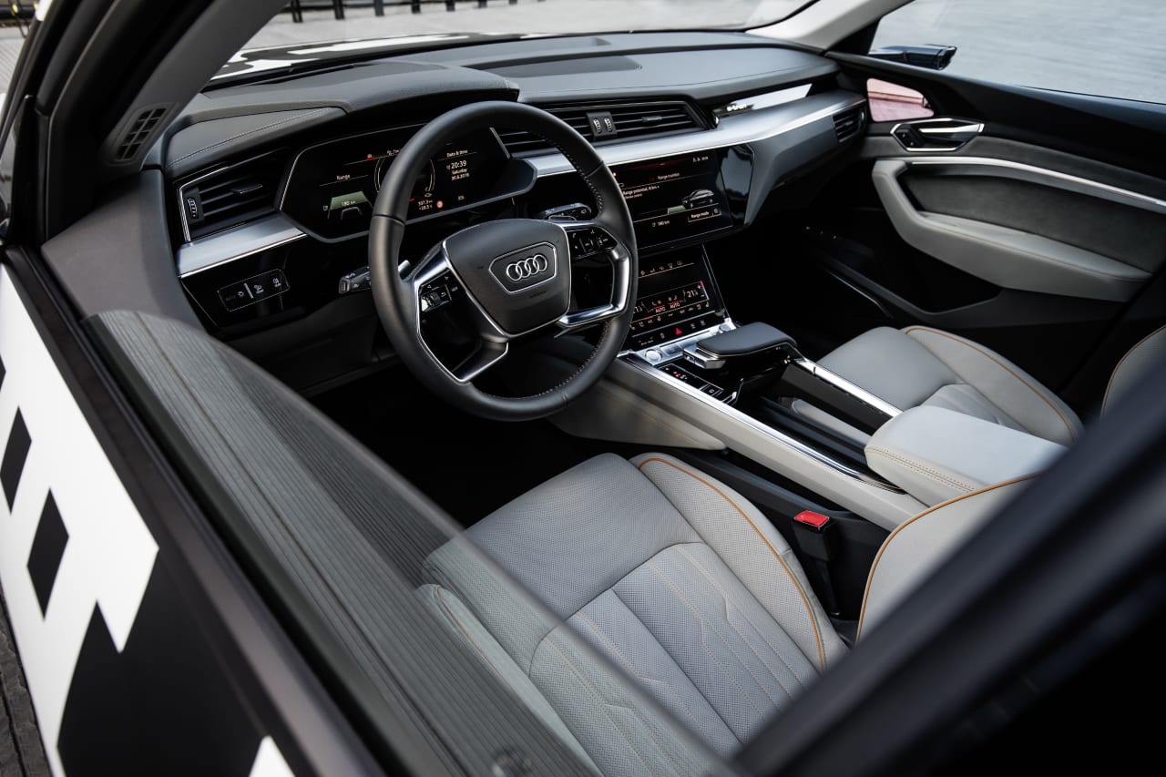 Audi e-tron interior from drivers window