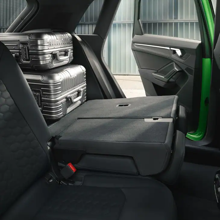 Green Audi RS Q3 interior