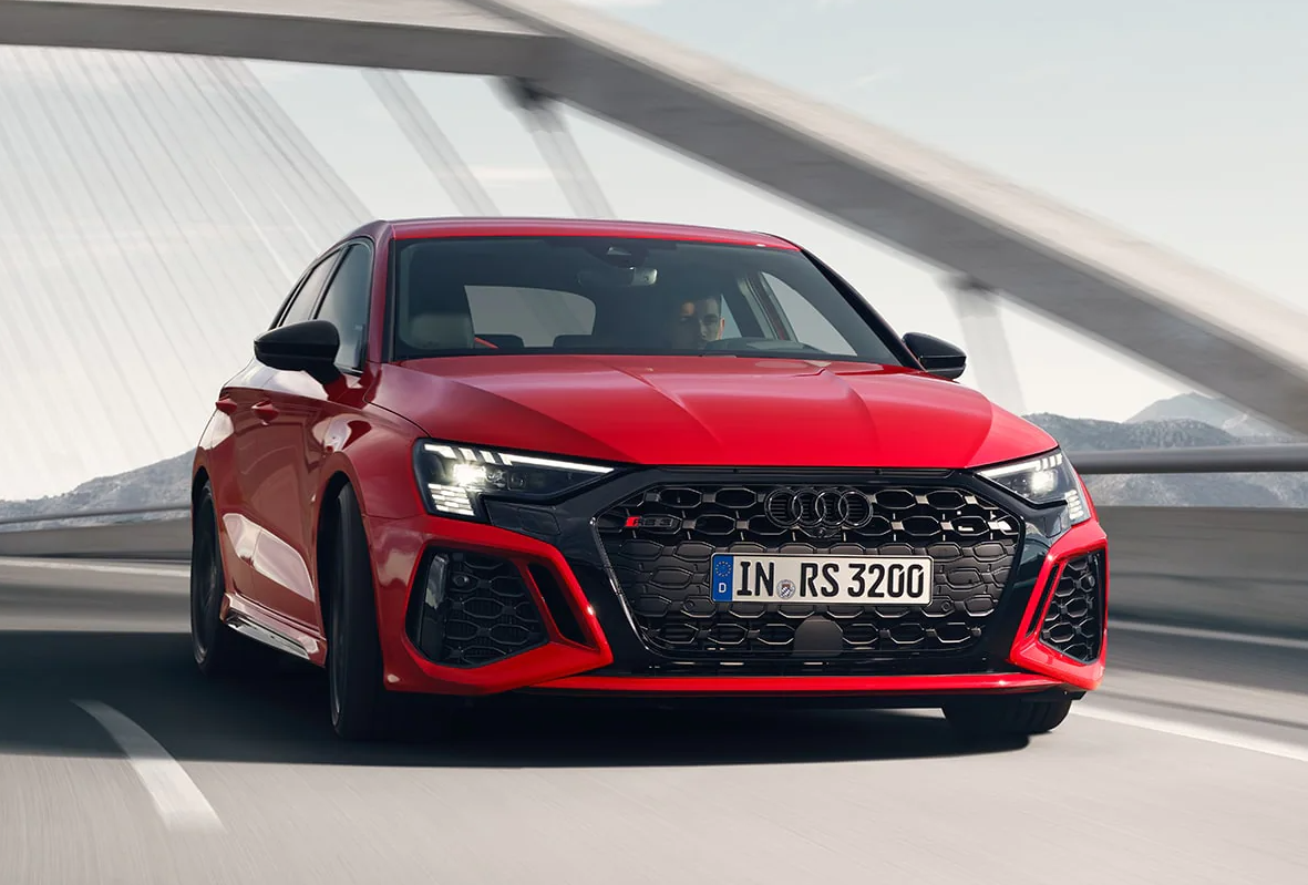 Red 2021 Audi RS3 Front