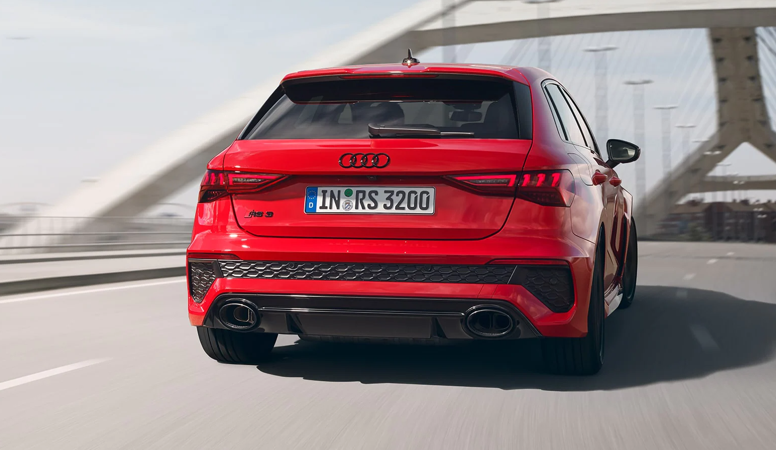 Red 2021 Audi RS3 Rear