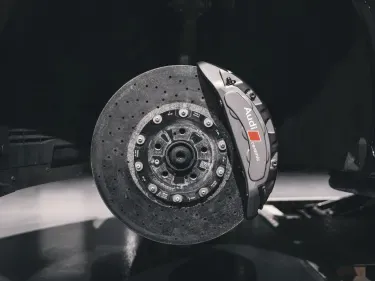 Close up of the Audi brakes