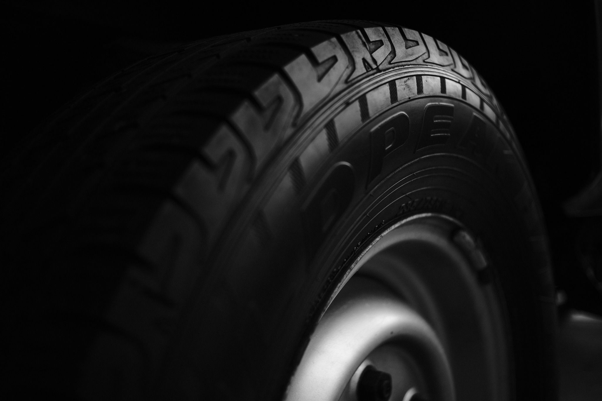 close up of car tyre