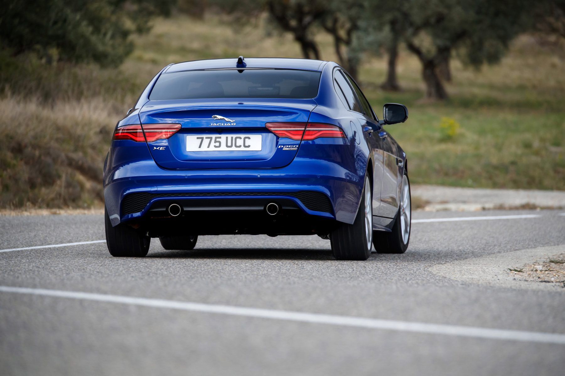 close up of the rear of the Jaguar XE