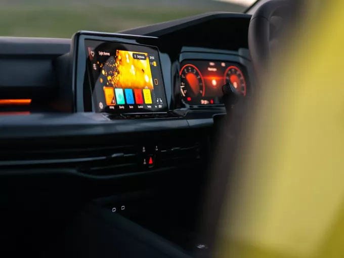 close up of VW Golf infotainment system