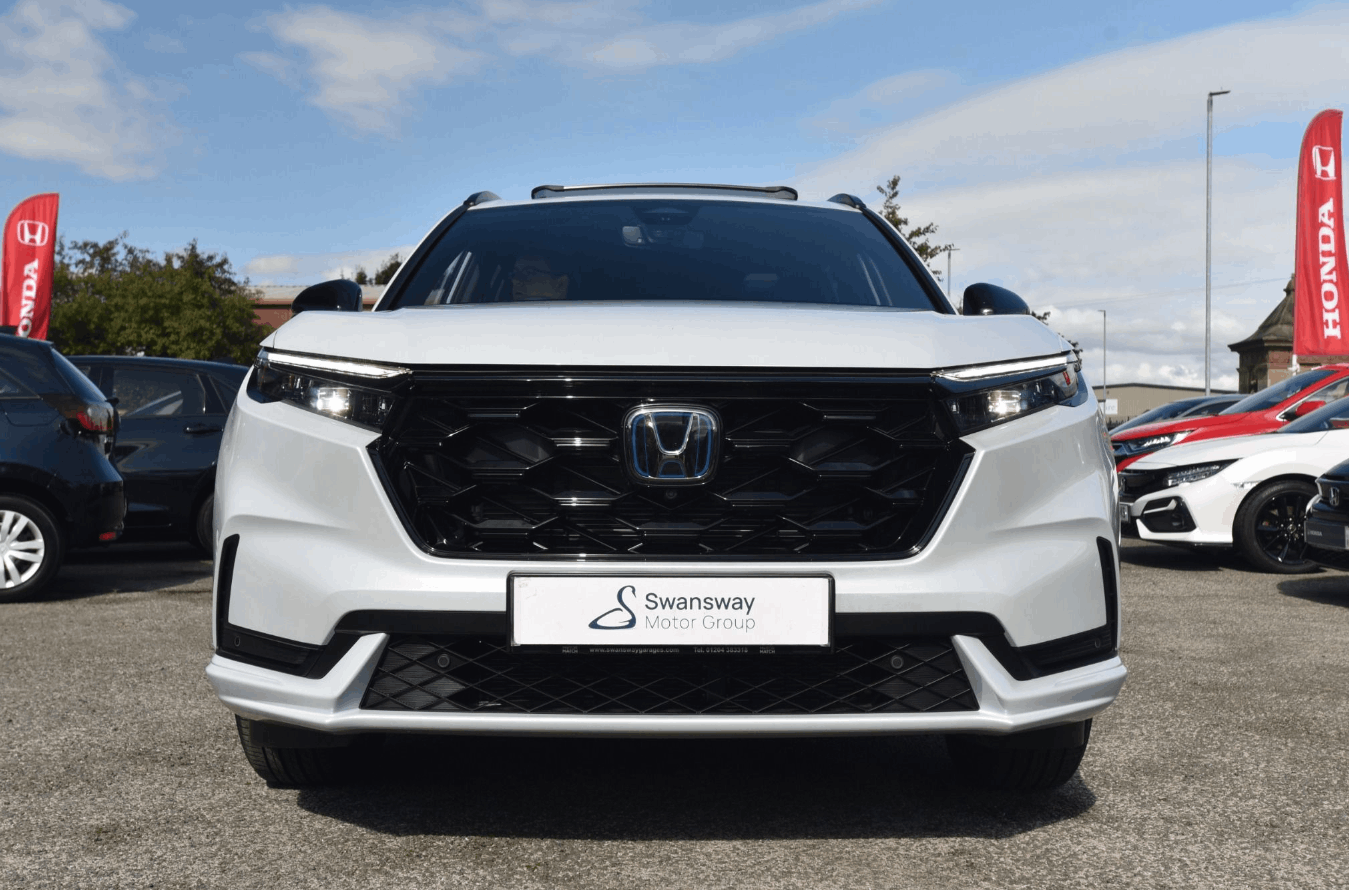 Front of White Honda CR-V