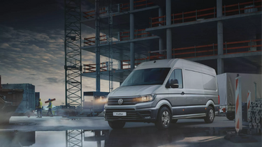 VW crafter in front of  industrial work-site