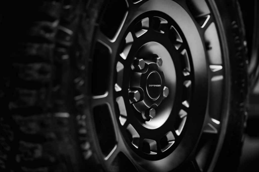 Defender OCTA close up of spare wheel