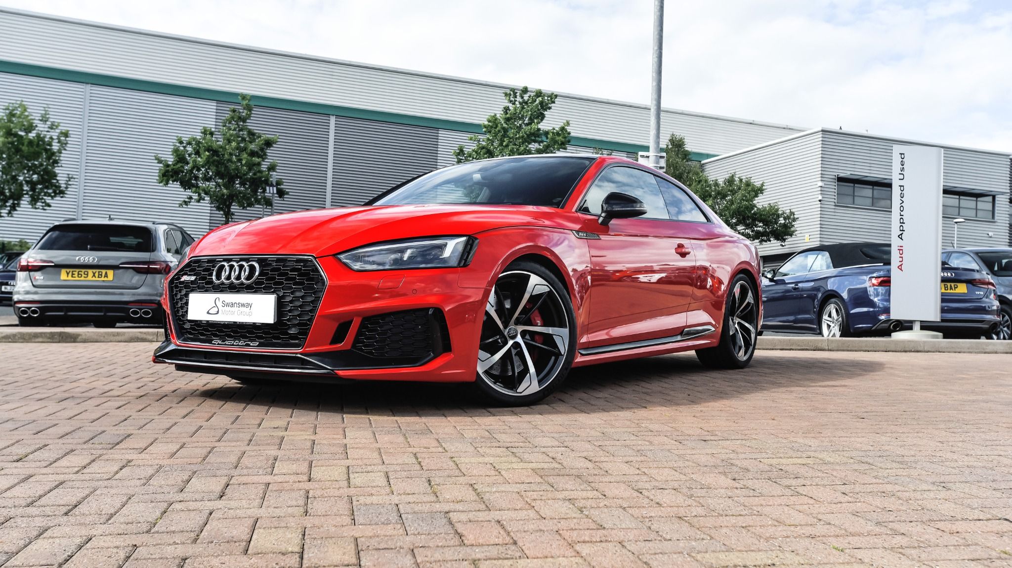 Front of Red Audi RS5 Coupé