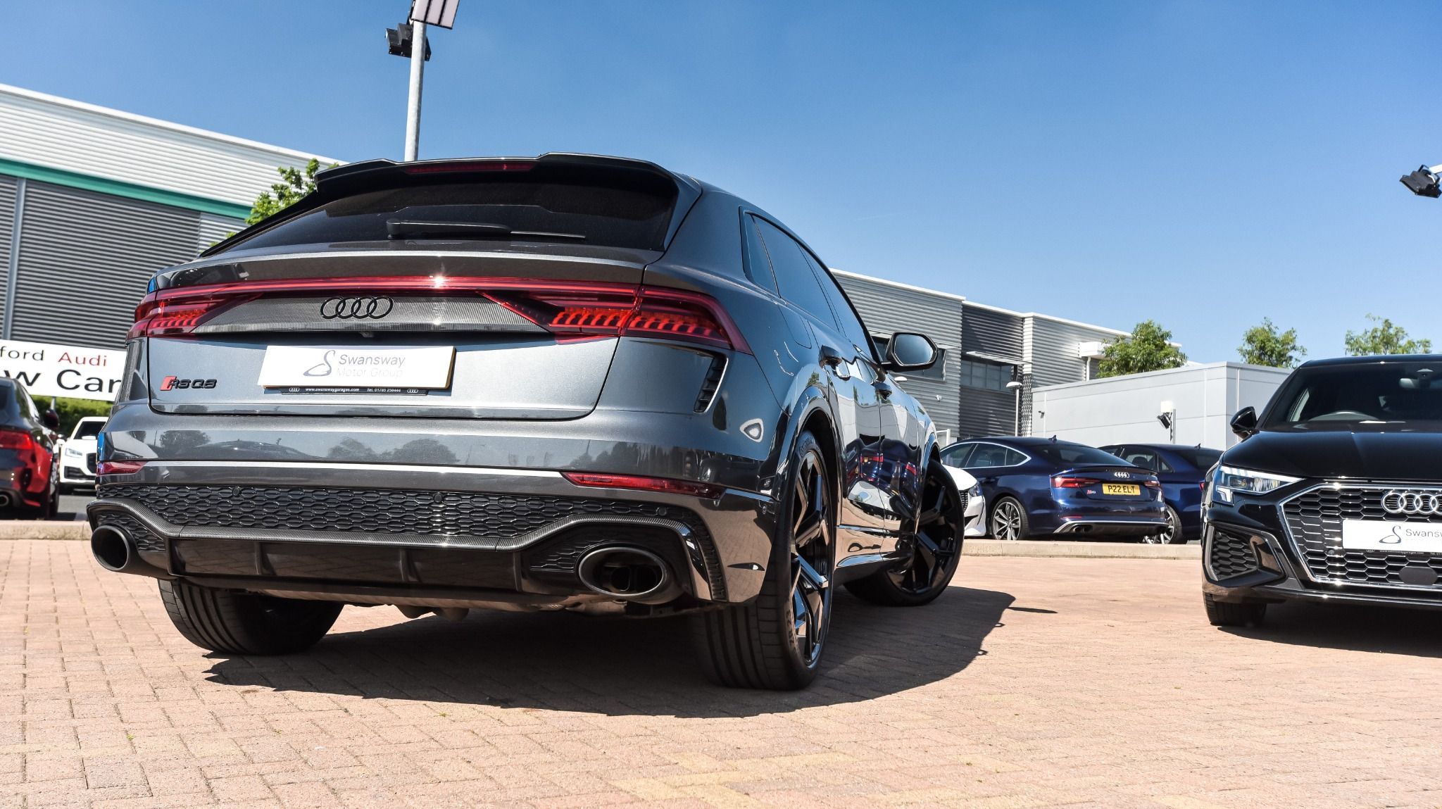Rear View of grey Audi on the forecourt