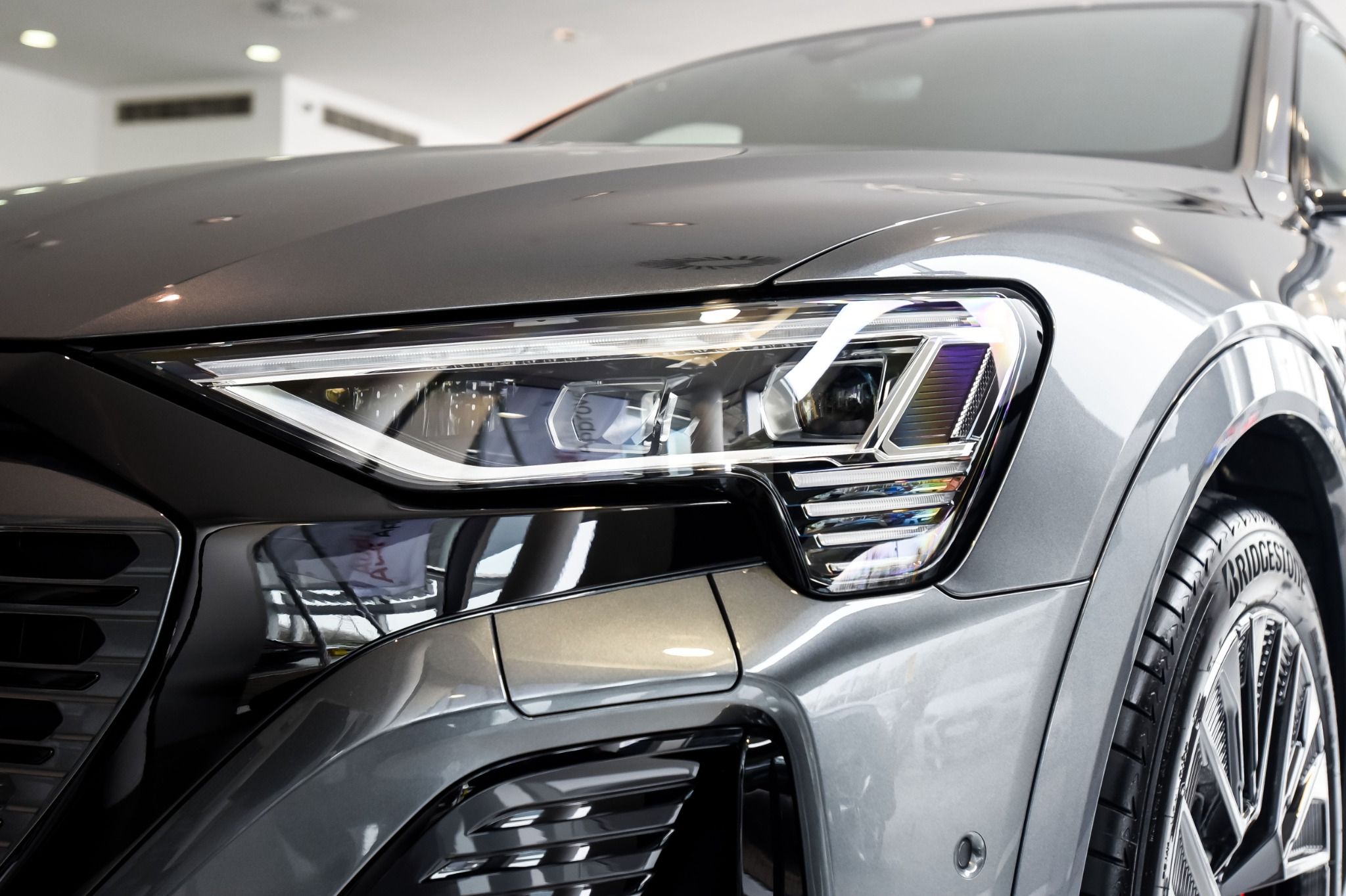 Grey Audi Q8 E-tron Headlights