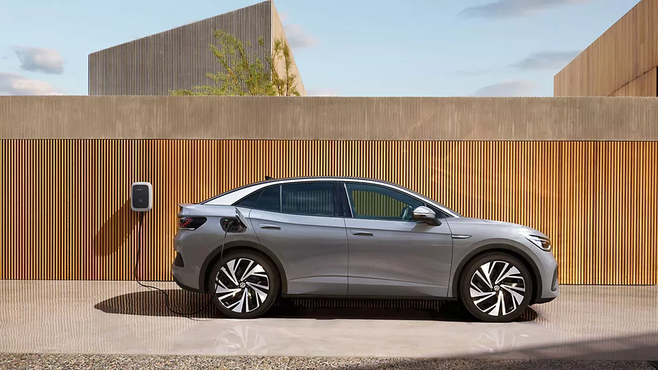Electric ID.5 charging on a street