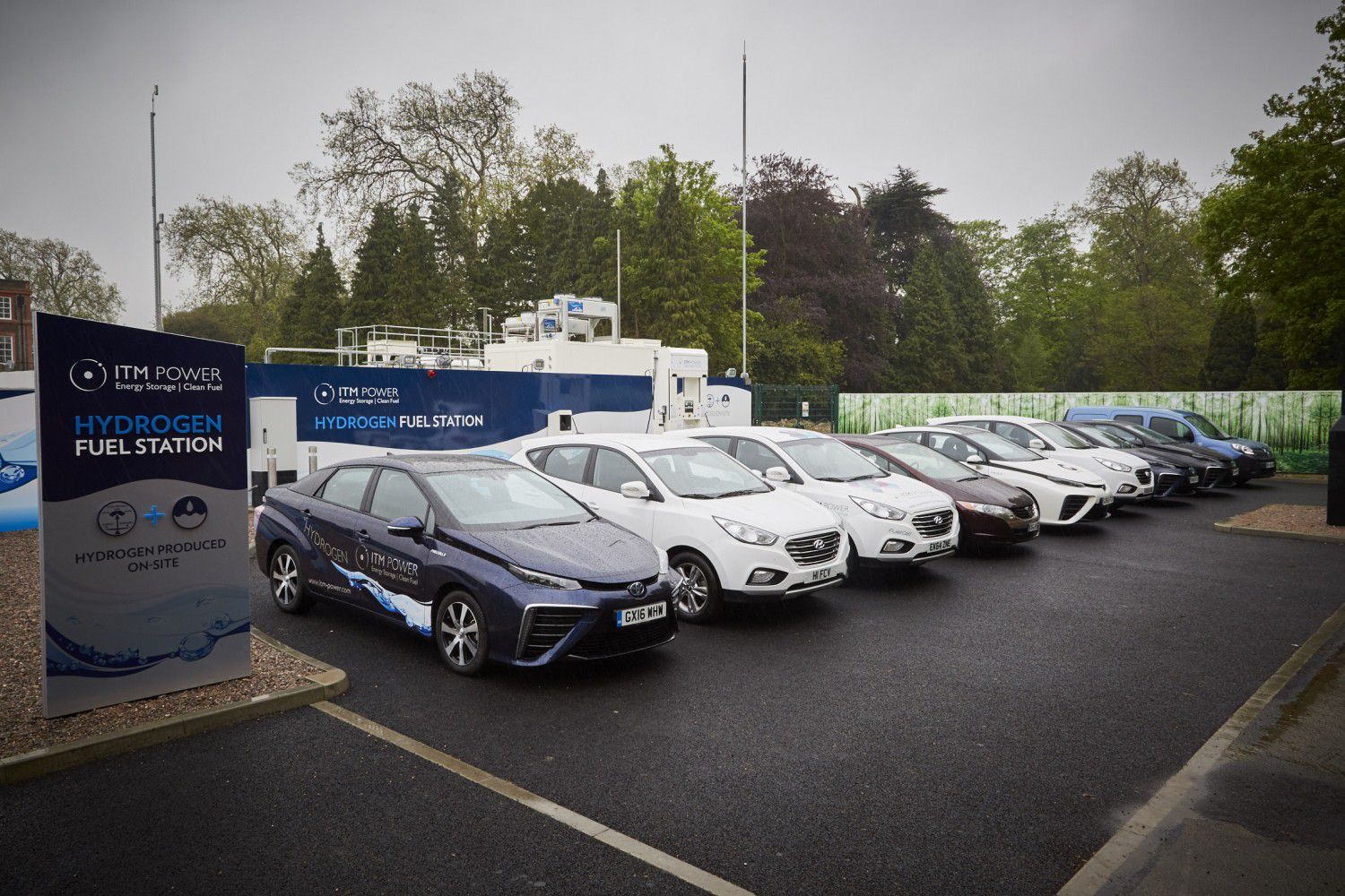 hydrogen cars parked