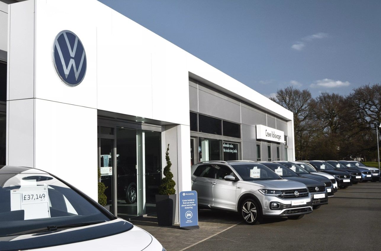 Front of Crewe Volkswagen car dealership