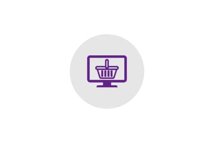 person with shopping basket icon