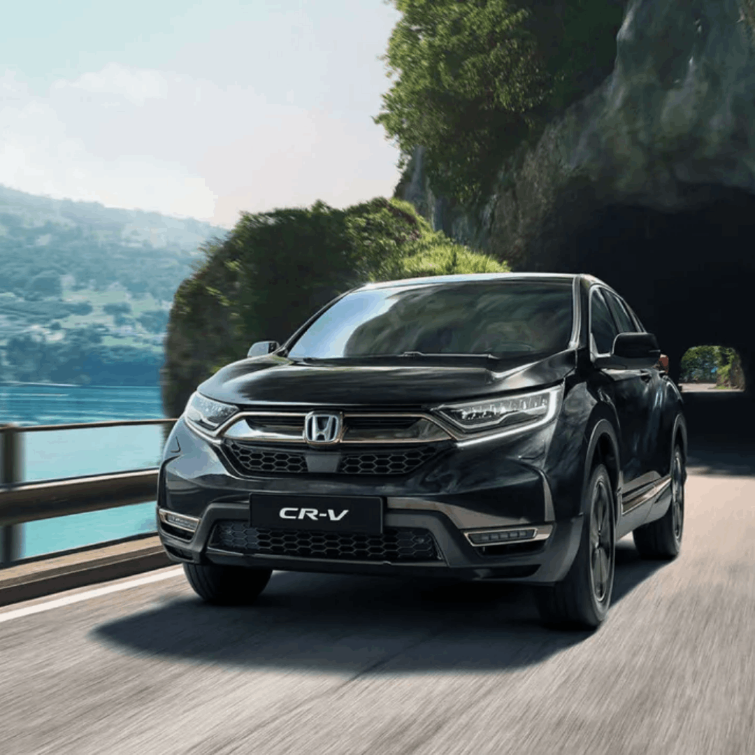 Honda CRV driving on a road