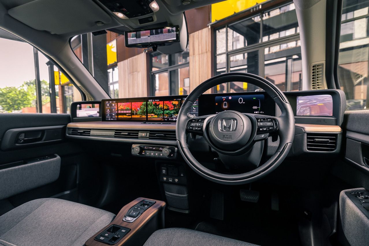 Honda e interior view from driver seat