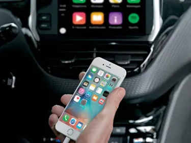 IPhone being connected to a car