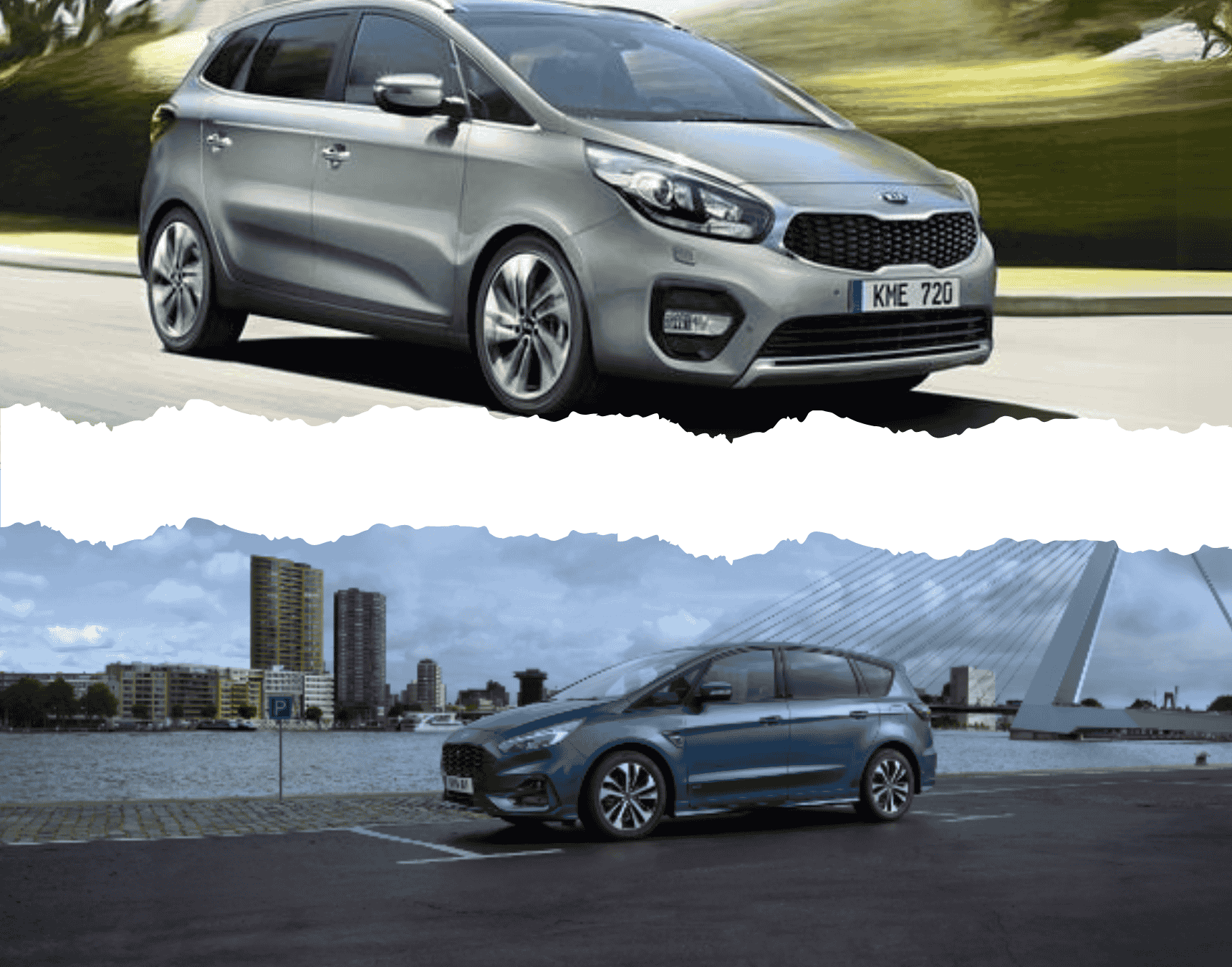 Kia Carens and Ford A Max Parked