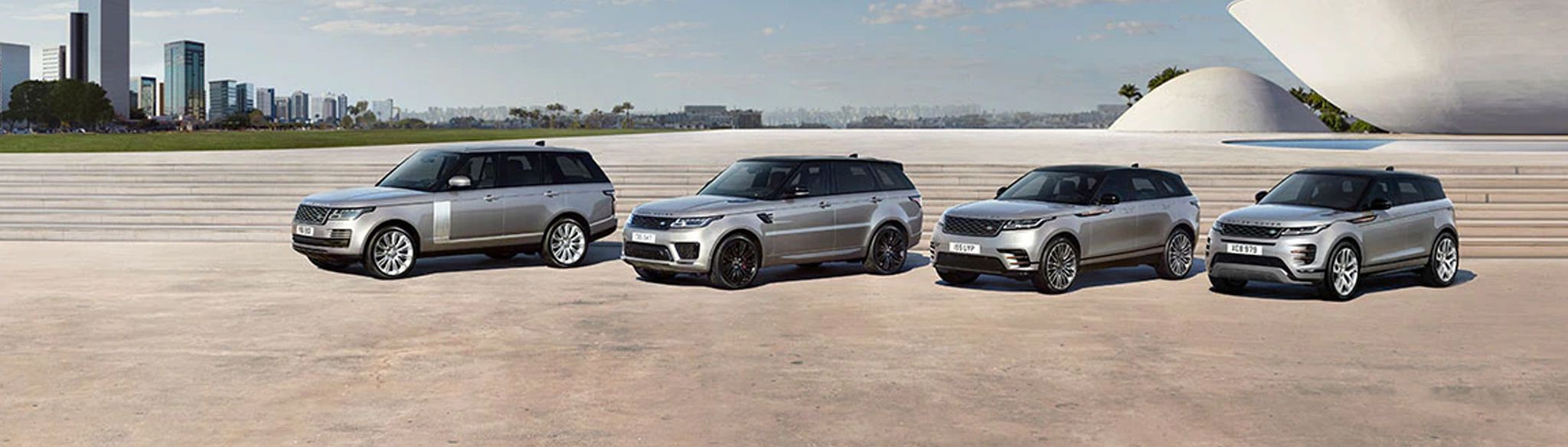 Range Rovers lined up