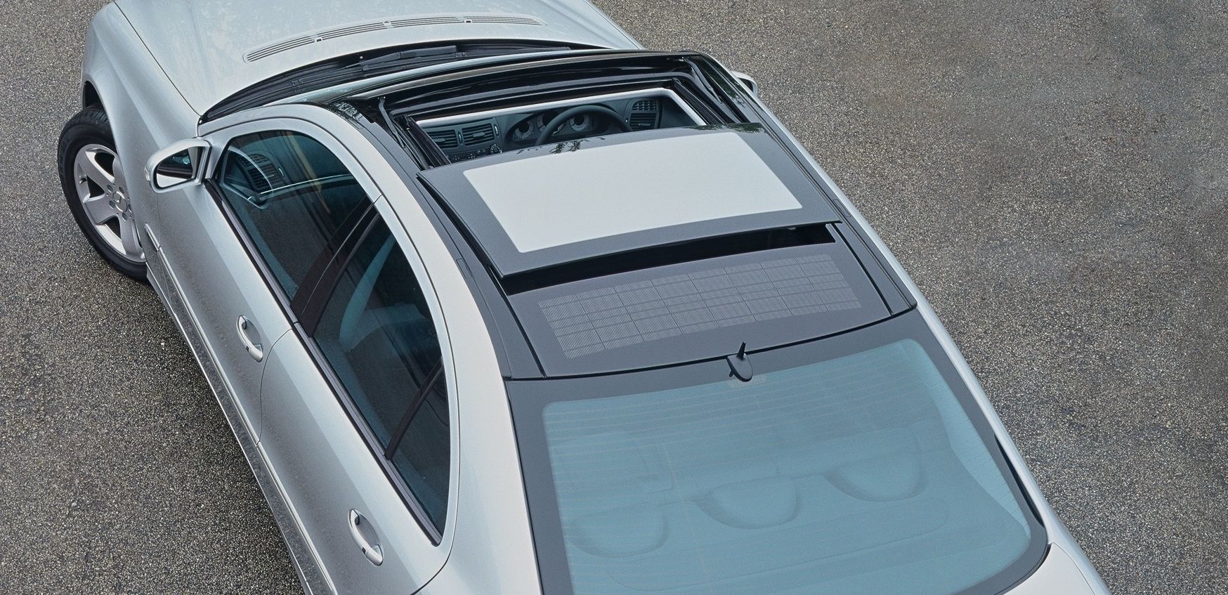 Top view of a sunroof