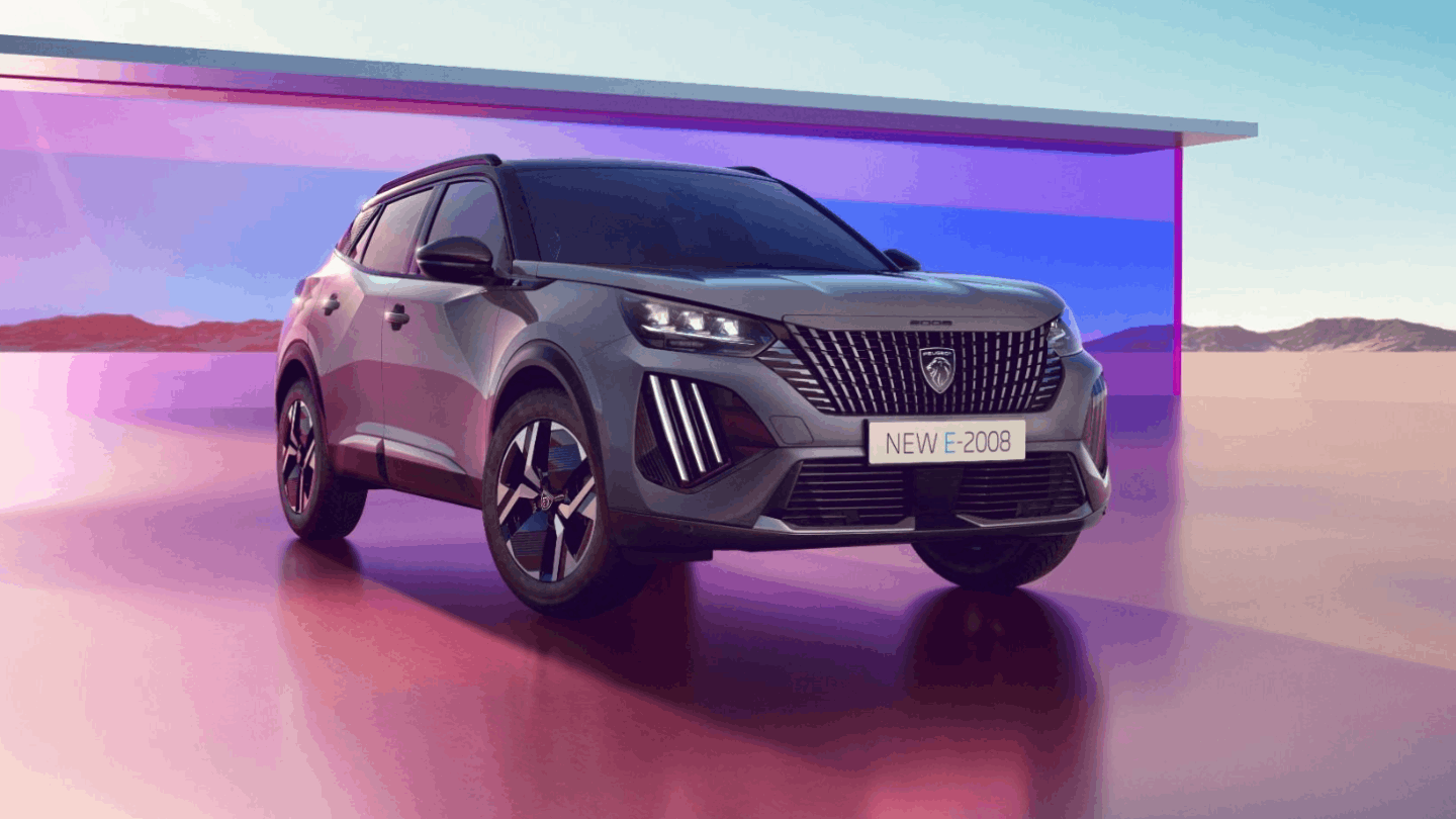 peugeot e2008 pink background