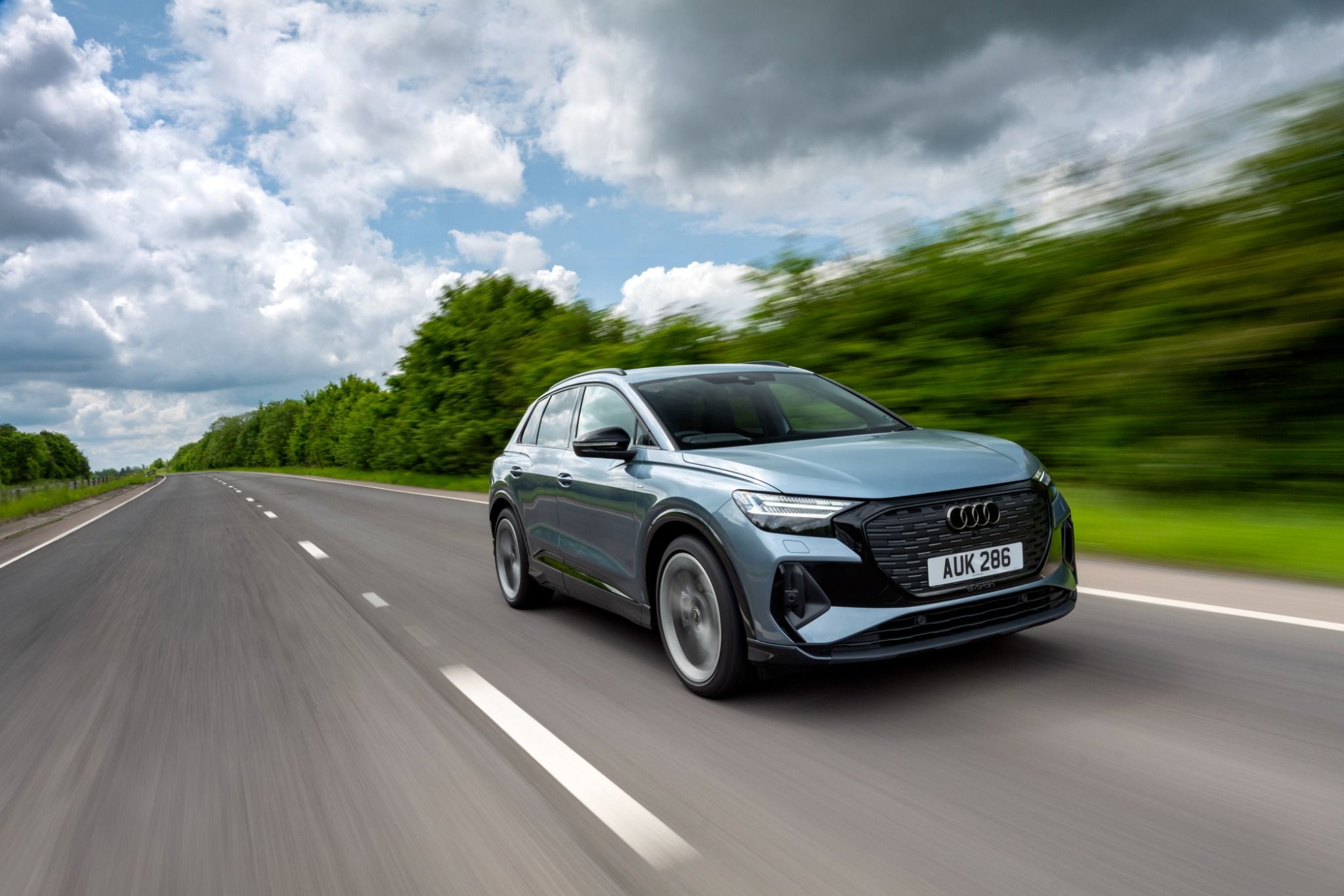 Audi Q4 e-tron on road