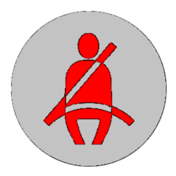 red warning light - Seat Belt Buckles warning light