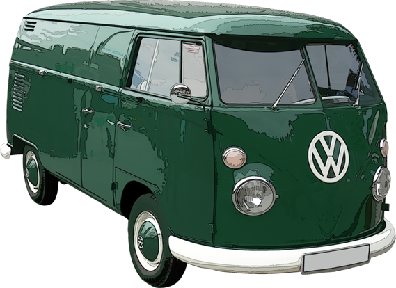 Green VW Camper Type 1