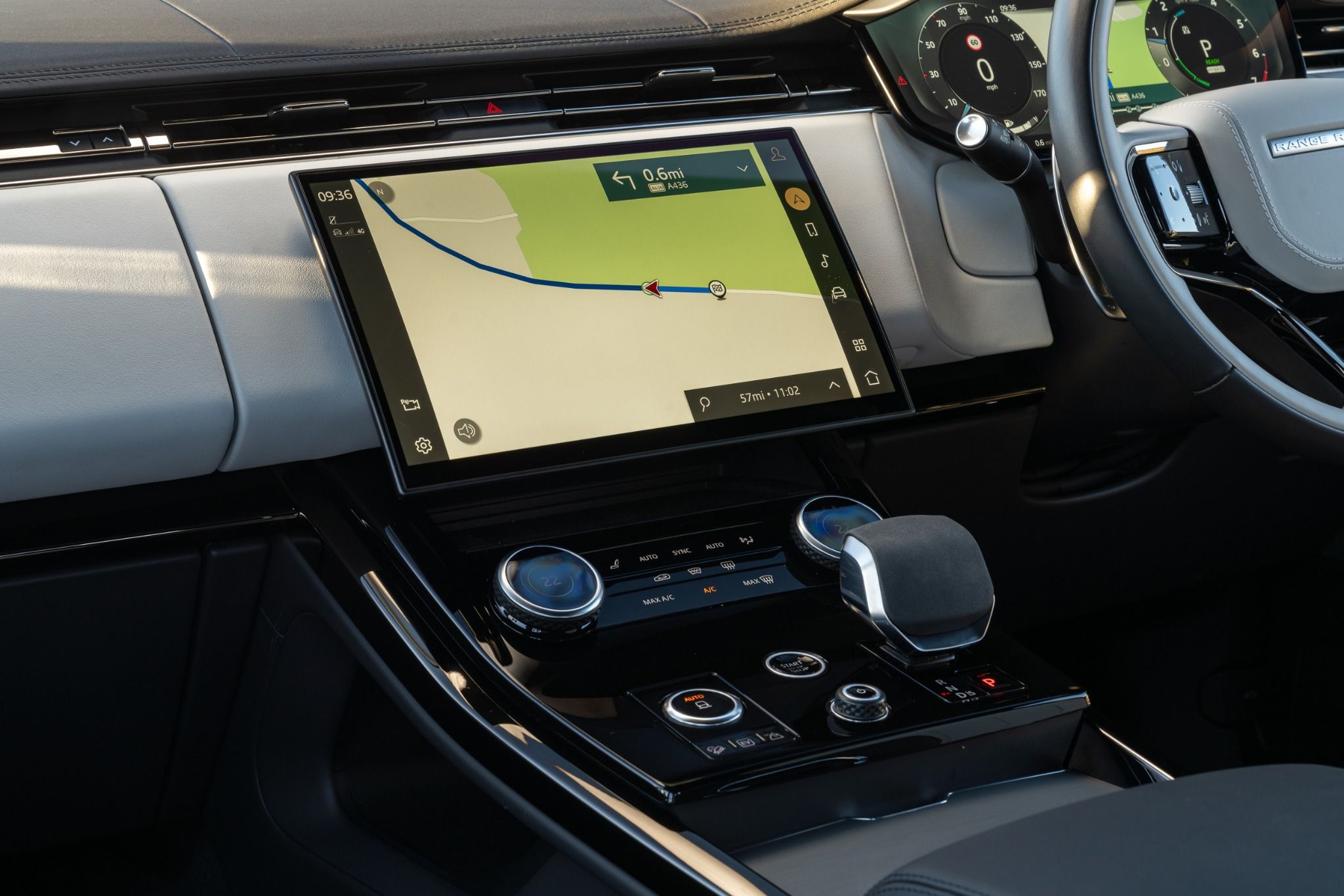 infotainment screen in Range Rover Sport