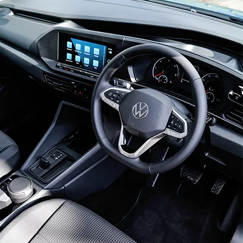 Volkswagen Caddy California interior black from drivers window