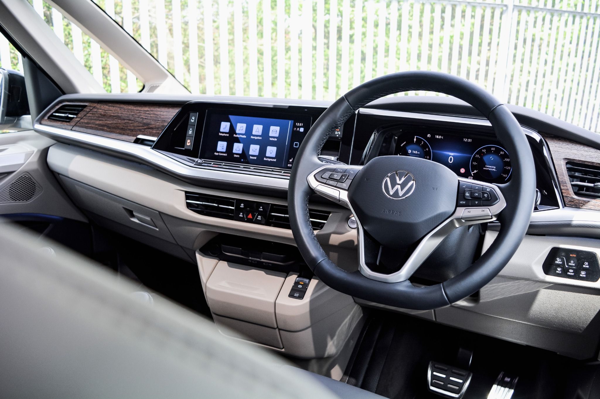Volkswagen Multivan interior from driver position