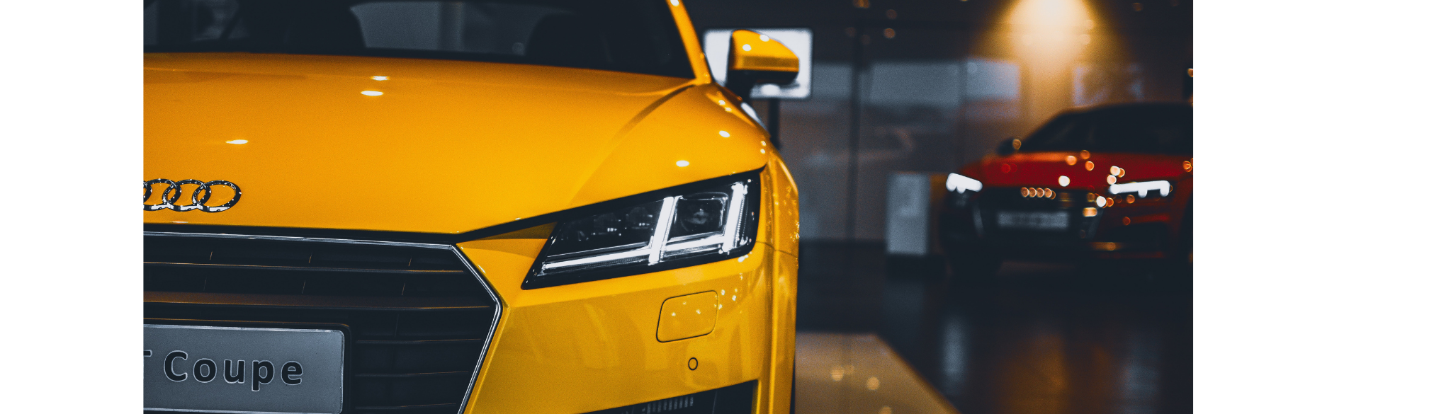 Yellow Audi TT close up