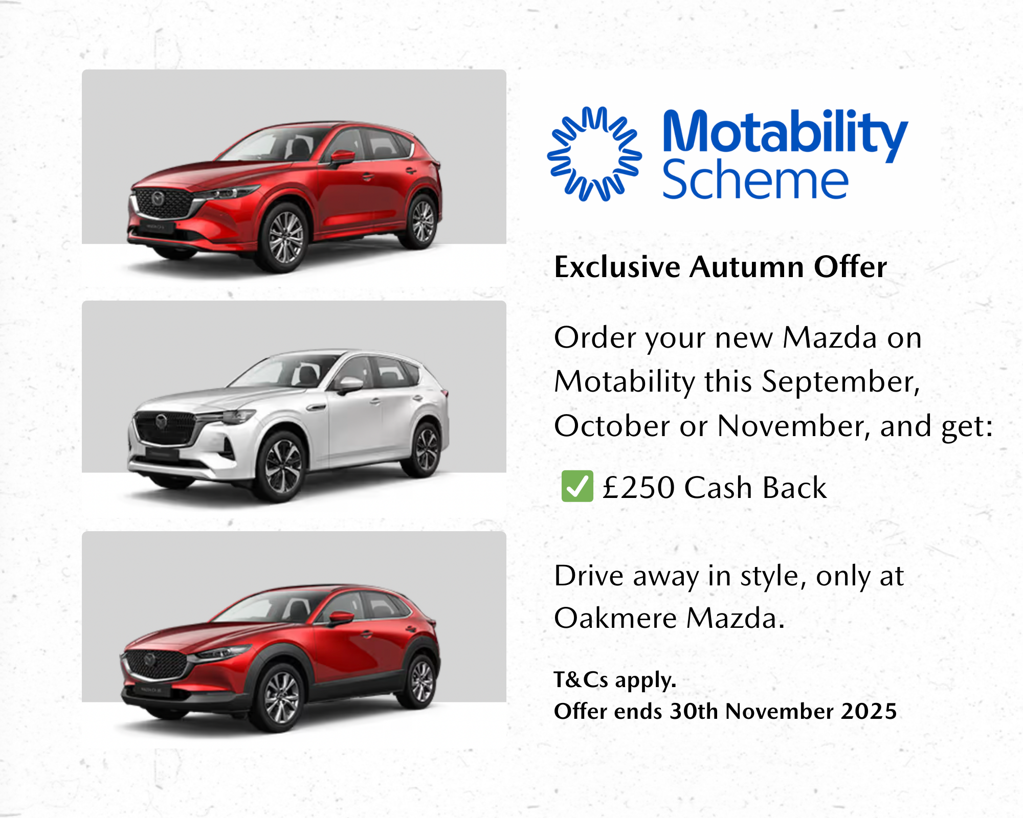 Photo for the post: Exclusive Motability Offer at Oakmere Mazda